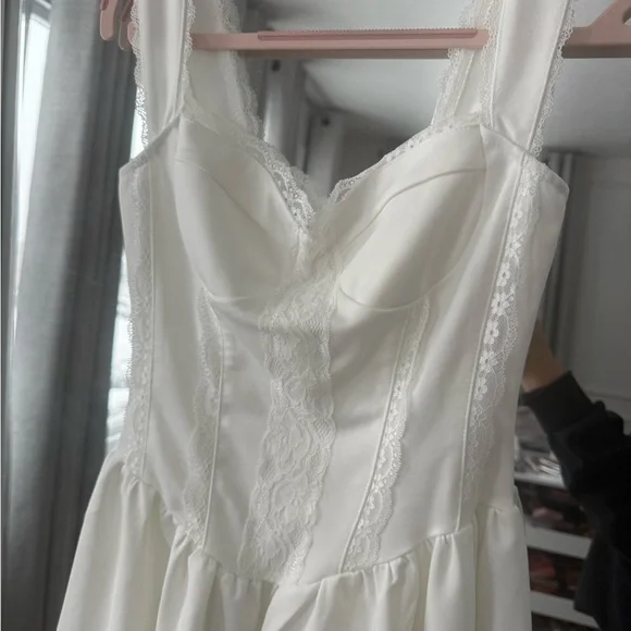 RIHOAS White Lace Trim Mini Dress - Picture 3 of 3